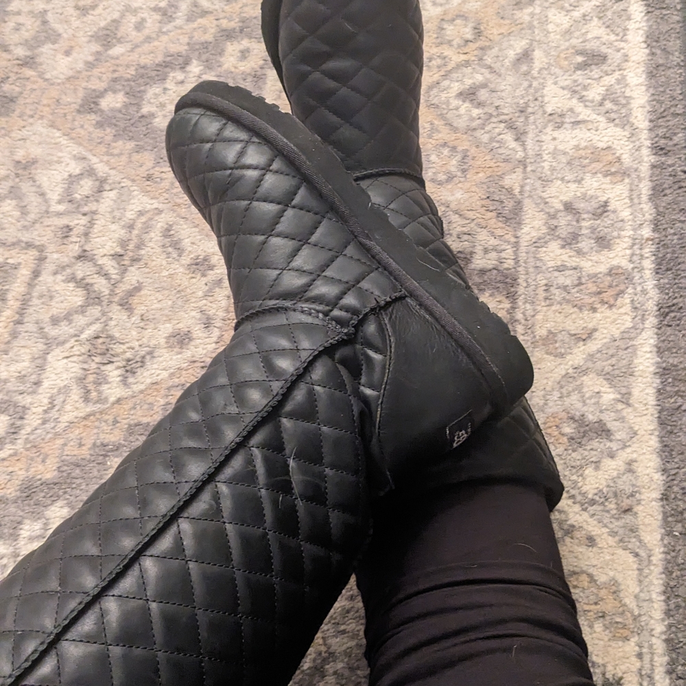 UGG Black Quilted Winter Boots